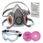 Home 55 3M 6200 MEDIUM HALF FACEPIECE REUSABLE RESPIRATOR 3M 2091 P100 FILTER PROTECTION KIT Home