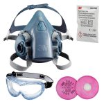 3M 7502 HALF FACE SILICON REUSABLE RESPIRATOR 3M 2091 P100 FILTER PROTECTION KIT Home