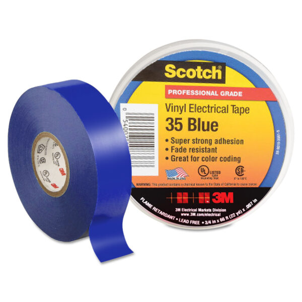 3M SCOTCH VINYL COLOR CODING ELECTRICAL TAPE 35 blue 3M SCOTCH VINYL COLOR CODING ELECTRICAL TAPE 35 (Pack of 10)